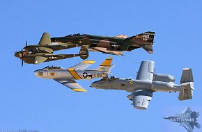 USAF Heritage Flight A-10 F-4 F-86 P-38
