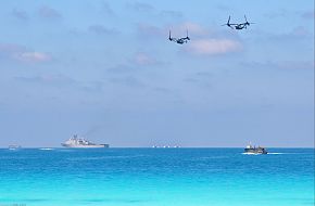 Marines conduct an amphibious landing demonstration