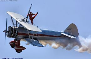 Wing Walker on Stearman Biplane