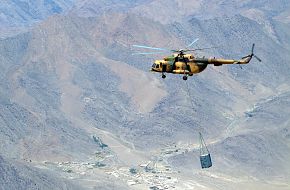 Mi-17 transport helicopter with Sling load