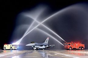 F-16 and the firetrucks.