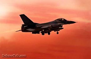 A take-off by a F-16.