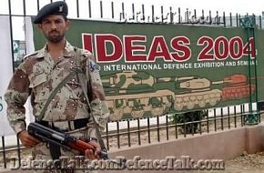 Pakistani soldier stands guard