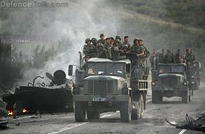 Georgian Troops Fleeing Gori