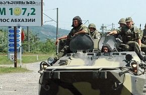Russian troops, in Senaki