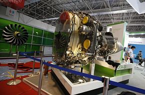 An aircraft engine of GE Aviation at Airshow China 2010