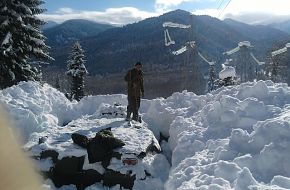 BTR-80 buried in snow