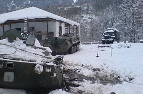 BTR-80 stuck in swamp