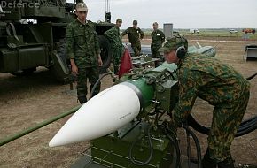 Buk-M1 loading missiles