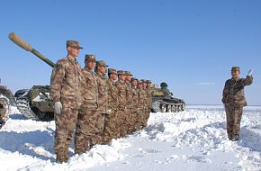 Chinese Tanks in Winter Training
