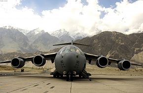 C-17 Globemaster III aircraft in Skardu, Pakistan