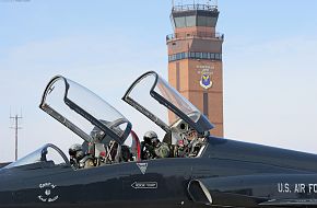 T-38 Talon pilots prepare for takeoff