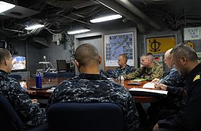 Senior leadership from the USN, Marines and the Japanese Maritime SDF