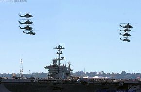 AH-1 & UH-1 flyover CVN 74 USS John C Stennis