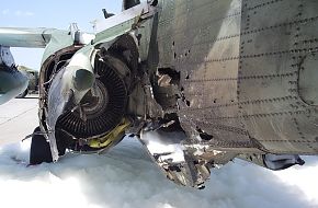 Su-25BM hit by MANPADS over Georgia