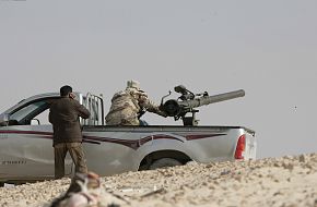 Libya rebel forces vehicle
