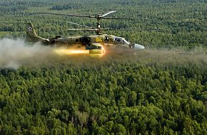 Ka-52 firing rockets