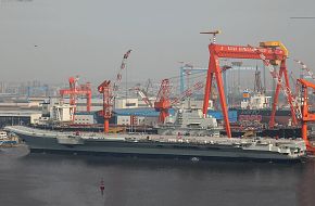 Chinese Aircraft Carrier from port amidships