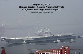 The new Chinese, PLAN Aircraft Carrier returns from sea trials