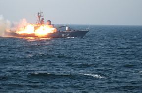 R-129 missile boat firing P-15 Termit