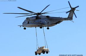 USMC CH-53 Super Stallion transporting HMMWV