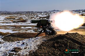 China Marines fire the man-portable anti-tank missile system