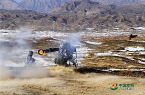 China Marines fire the man-portable anti-tank missile system