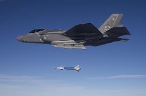 F-35A Drops GBU-12 Laser Guided Bomb