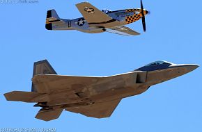 USAF Heritage Flight F-22A Raptor and P-51 Mustang