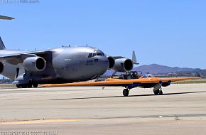 N9MB Flying Wing Prototype with C-17 Globemaster III