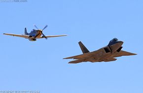 USAF Heritage Flight F-22A Raptor and P-51 Mustang