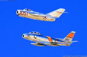 MiG-15 Fagot and F-86 Sabre Fighter Aircraft