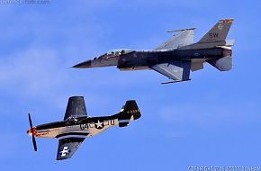 USAF Heritage Flight F-16 Viper and P-51 Mustang