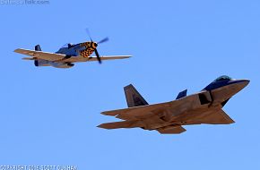 USAF Heritage Flight F-22A Raptor and P-51 Mustang
