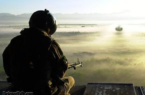 British Royal Air Force Chinook Gunner