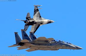 USAF F-16  Aggressor & F-15D Eagle Air Superiority Fighters