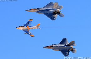 USAF Heritage Flight - F-22A Raptor F-35A Lightning II & F-86 Sabre