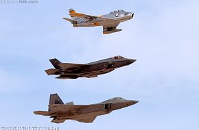 USAF Heritage Flight - F-22A Raptor F-35A Lightning II & F-86 Sabre