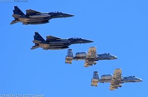 USAF  A-10 Thunderbolt II & F-15E Strike Eagle Attack Aircraft