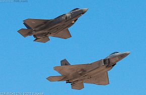 USAF F-35A Lightning II Joint Strike Fighter & F-22A Raptor