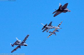 USAF Heritage Flight P-38 Lightning, A-10 Thunderbolt II F-16 Falcon, F-22