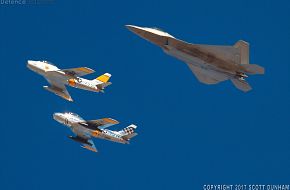 USAF Heritage Flight F-22A Raptor & F-86 Sabre Fighters