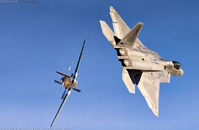 USAF Heritage Flight - F-22A Raptor and P-51 Mustang