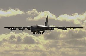 B-52H Stratofortress bomber prepares to land