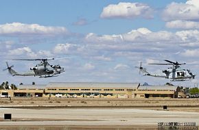 USMC AH-1Z Viper Helicopter Gunship and UH-1Y Venom Attack Helicopter