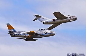 MiG-15 Fagot and F-86 Sabre Fighter Aircraft