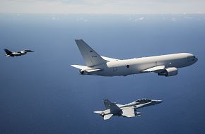 F-16, F-18 and Boeing KC-767 during Cope North 19