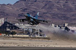 F-16 Fighting Falcon, US Air Force, Takes Off At Nellis Air Force Base