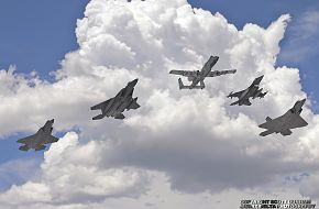 USAF F-35A Panther, F-15E Strike Eagle, A-10 Warthog, F-16 Viper & F-22A Raptor
