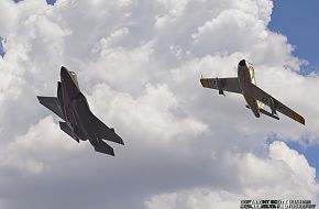 USAF Heritage Flight-F-35A Panther and F-86 Sabre